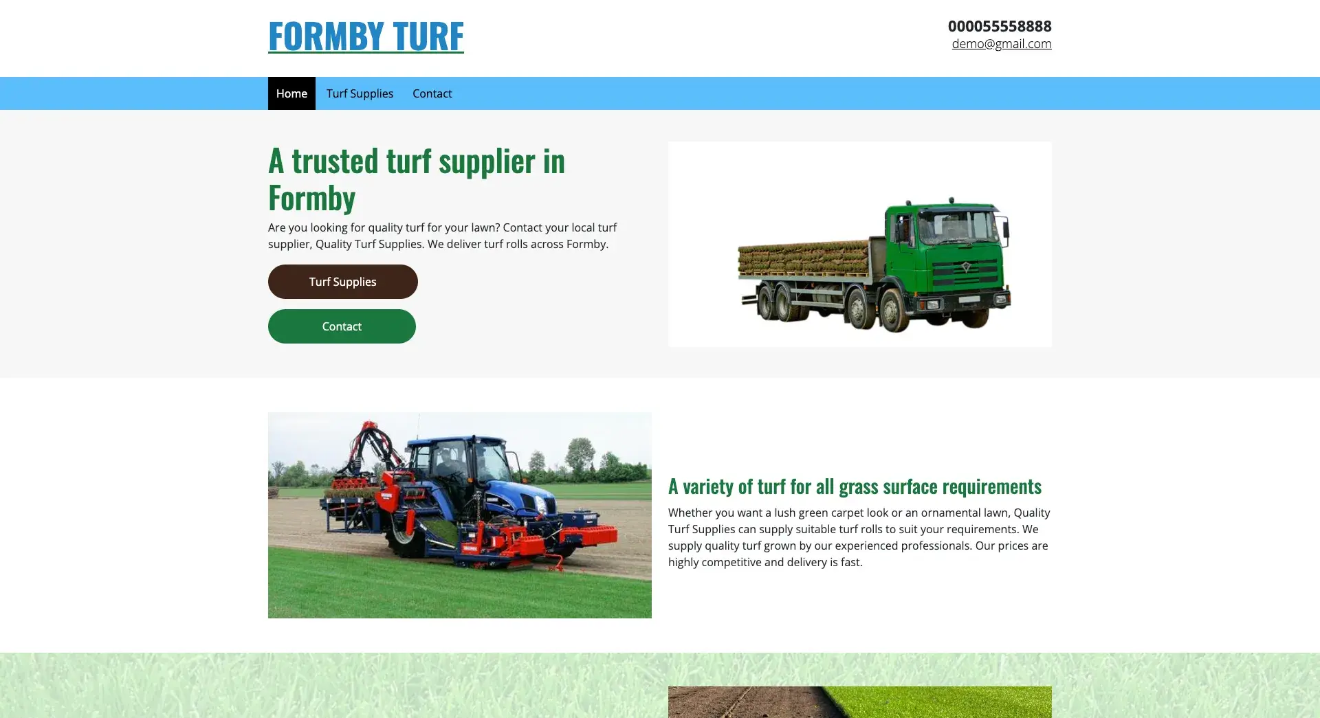 Custom turf supplier website design – UK-based business solutions