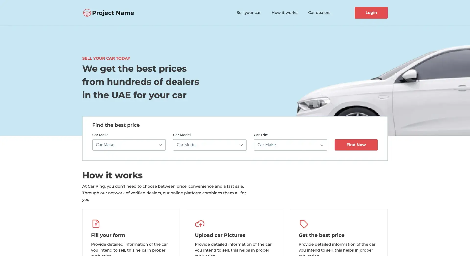 Online car buying & selling platform – Custom website design